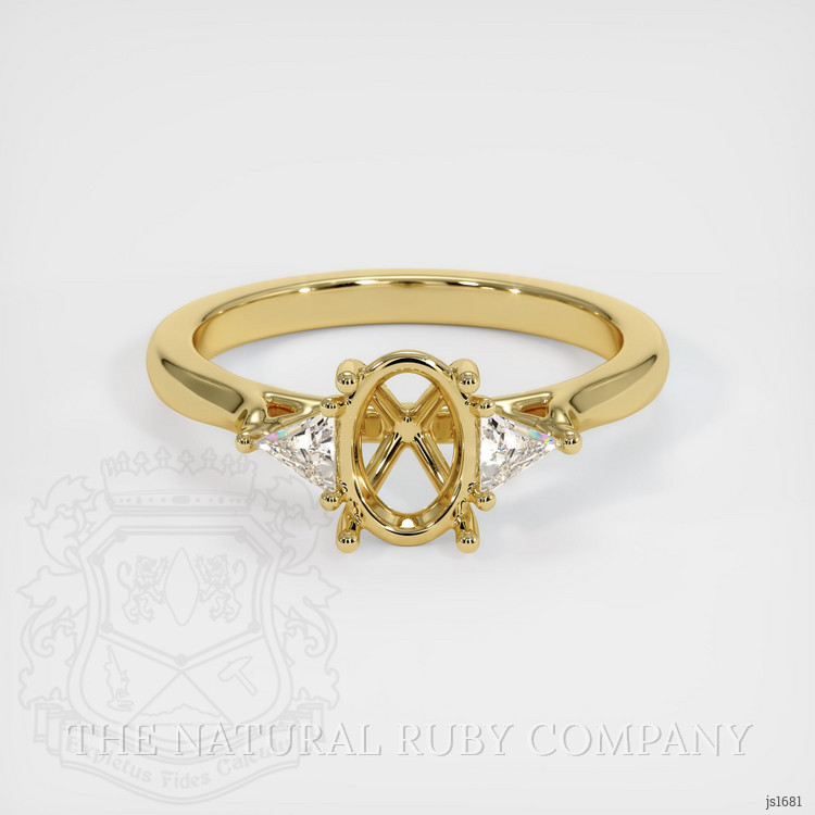 18K Yellow Gold Three Stone Ring Setting