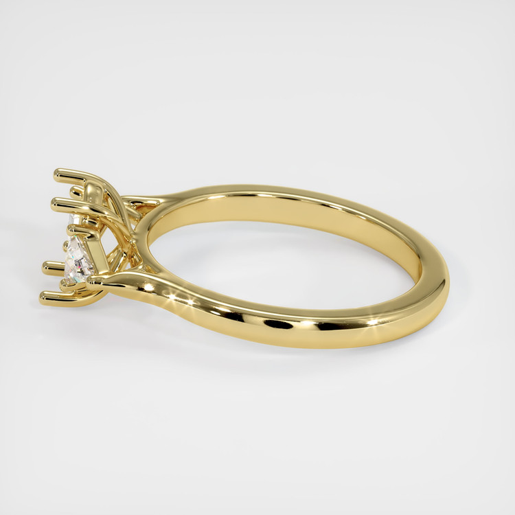 18K Yellow Gold Three Stone Ring Setting