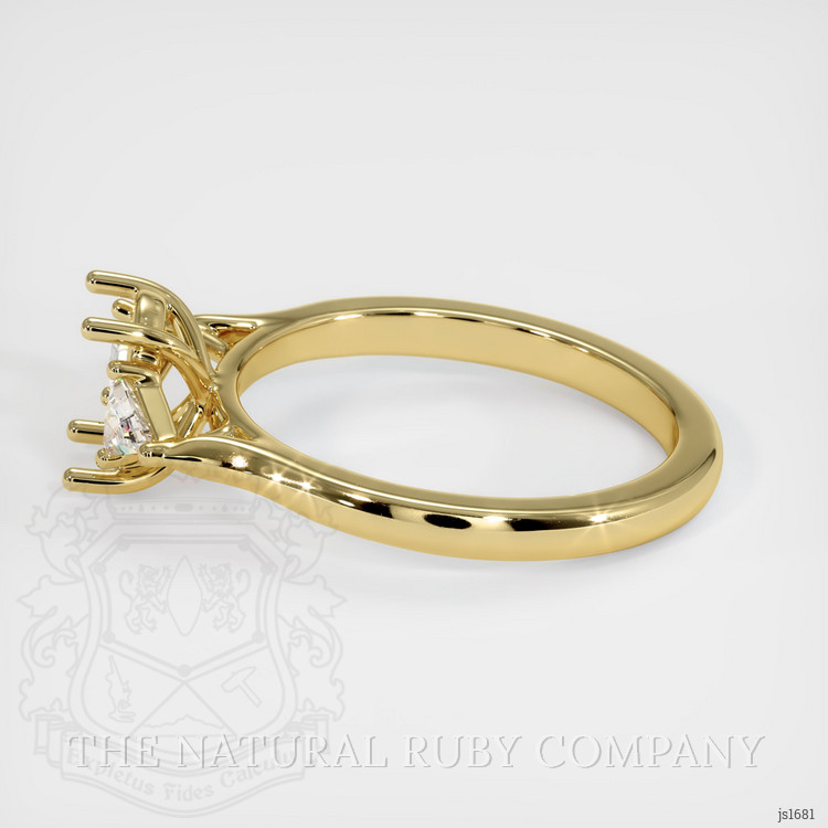 18K Yellow Gold Three Stone Ring Setting