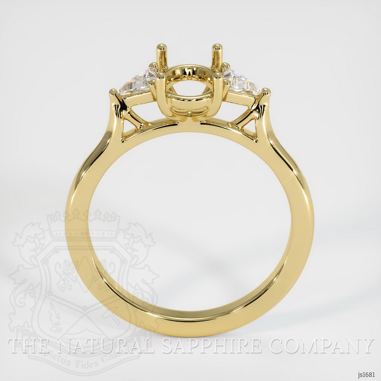 18K Yellow Gold Three Stone Ring Setting
