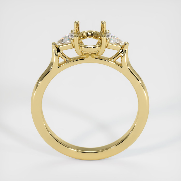 18K Yellow Gold Three Stone Ring Setting