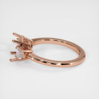 14K Rose Gold Three Stone Ring Setting Image