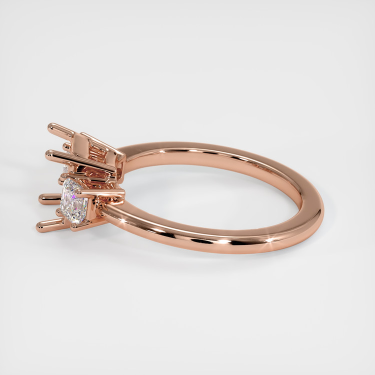 14K Rose Gold Three Stone Ring Setting