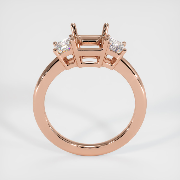 14K Rose Gold Three Stone Ring Setting