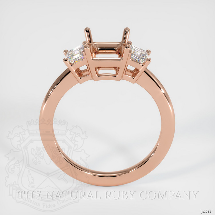 14K Rose Gold Three Stone Ring Setting