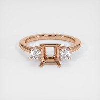18K Rose Gold Three Stone Ring Setting Image