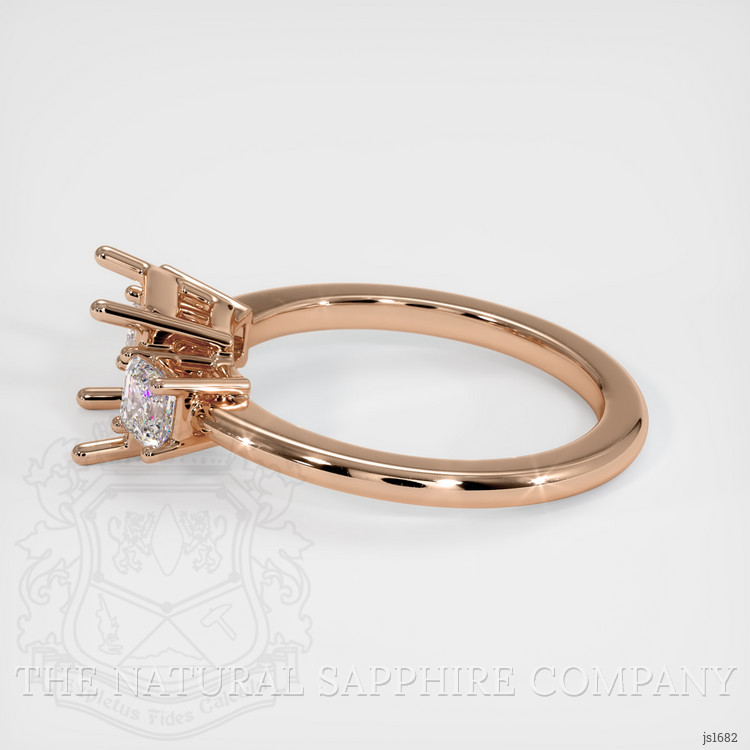 18K Rose Gold Three Stone Ring Setting