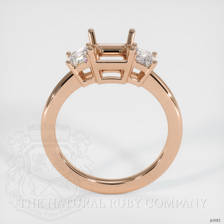 18K Rose Gold Three Stone Ring Setting