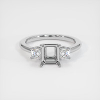 14K White Gold Three Stone Ring Setting Image