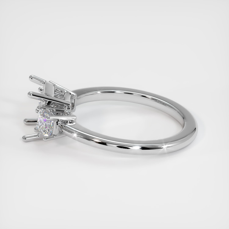 14K White Gold Three Stone Ring Setting