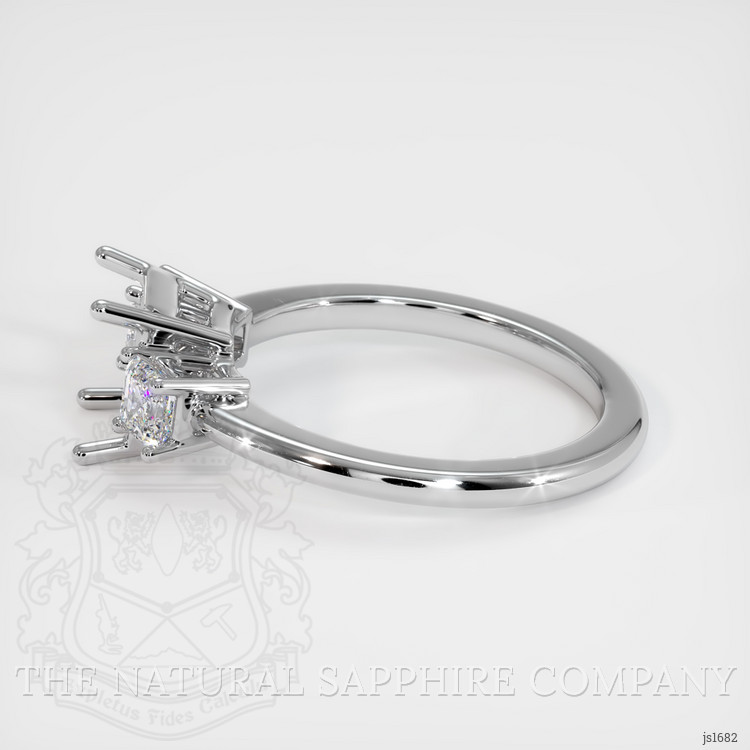 18K White Gold Three Stone Ring Setting