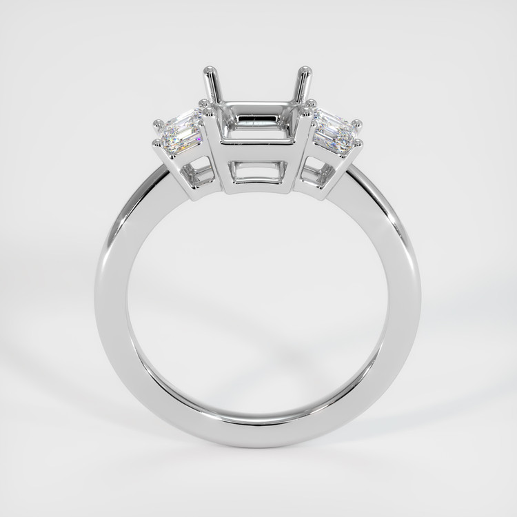 18K White Gold Three Stone Ring Setting
