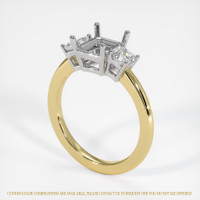 14K White & Yellow Three Stone Ring Setting Image