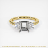 14K White & Yellow Three Stone Ring Setting Image
