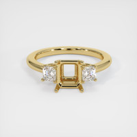 10K Yellow Gold Three Stone Ring Setting Image