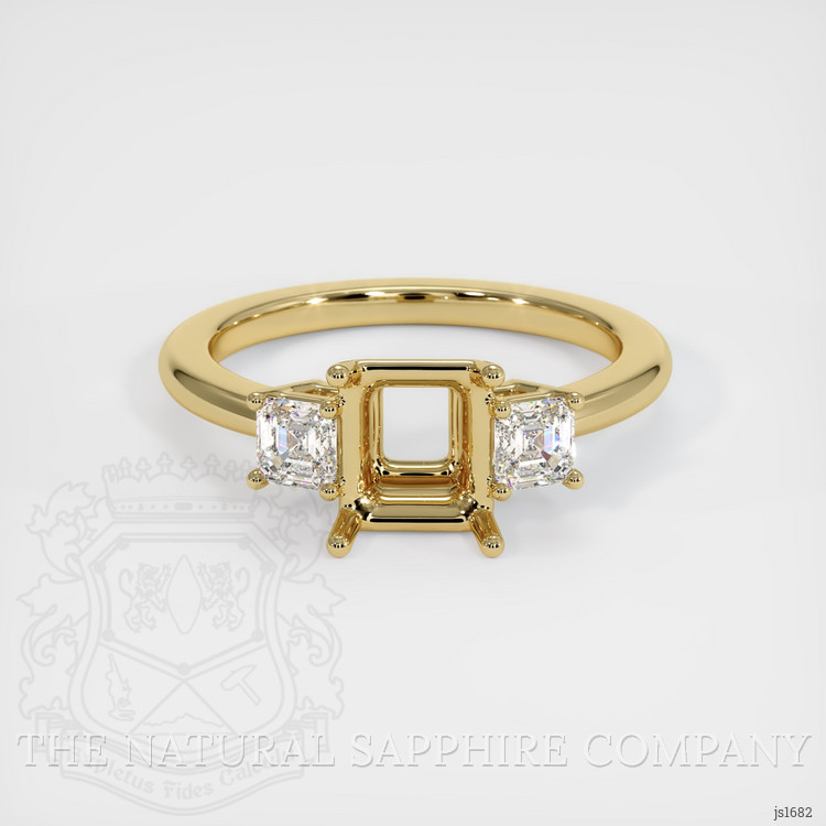 10K Yellow Gold Three Stone Ring Setting