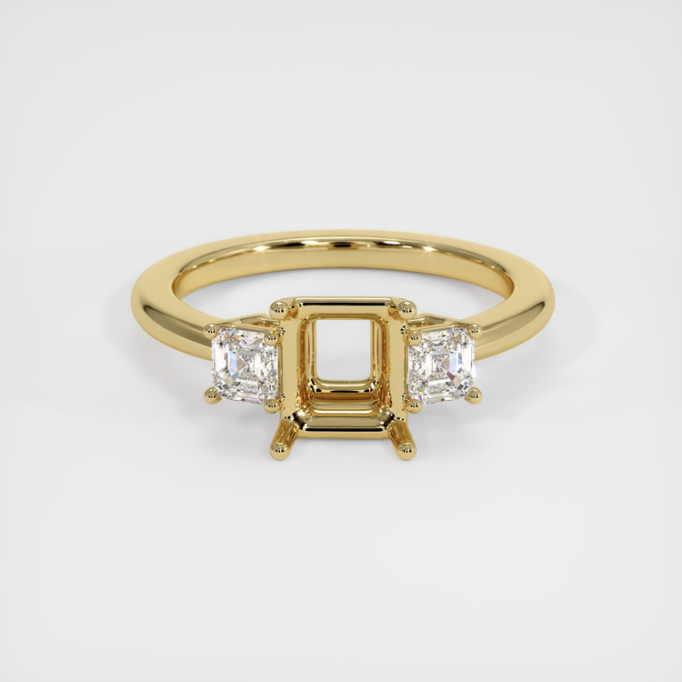 10K Yellow Gold Three Stone Ring Setting