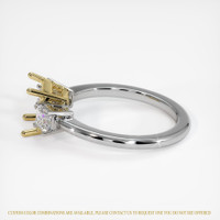 14K Yellow & White Three Stone Ring Setting Image