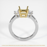 18K Yellow & White Three Stone Ring Setting Image