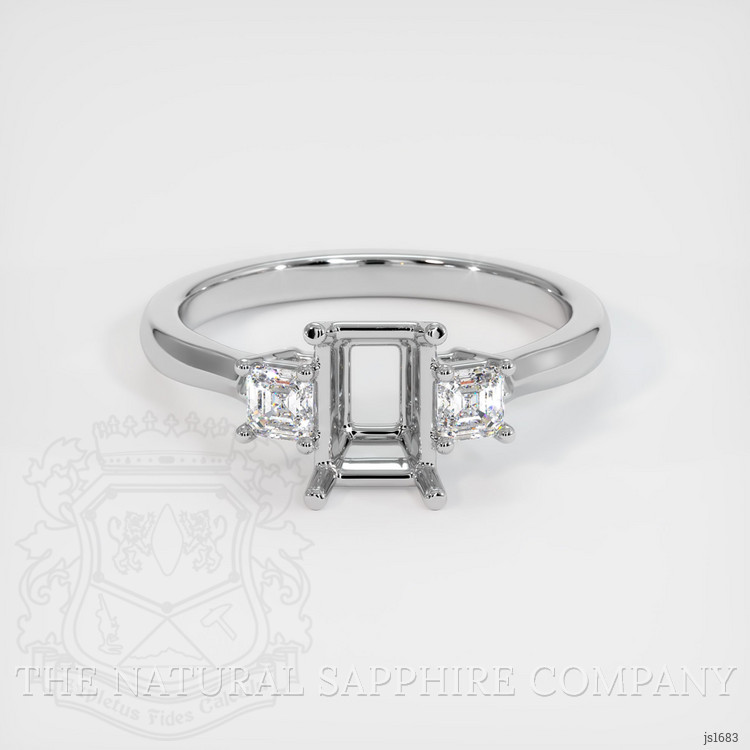 Platinum 950 Three Stone Ring Setting