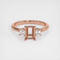 14K Rose Gold Three Stone Ring Setting Image