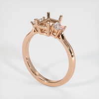18K Rose Gold Three Stone Ring Setting Video