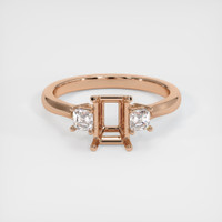 18K Rose Gold Three Stone Ring Setting Image