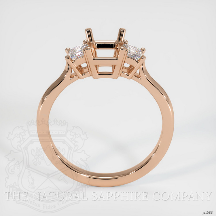18K Rose Gold Three Stone Ring Setting