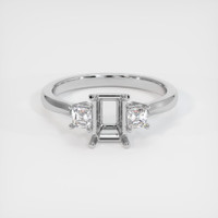 10K White Gold Three Stone Ring Setting Image