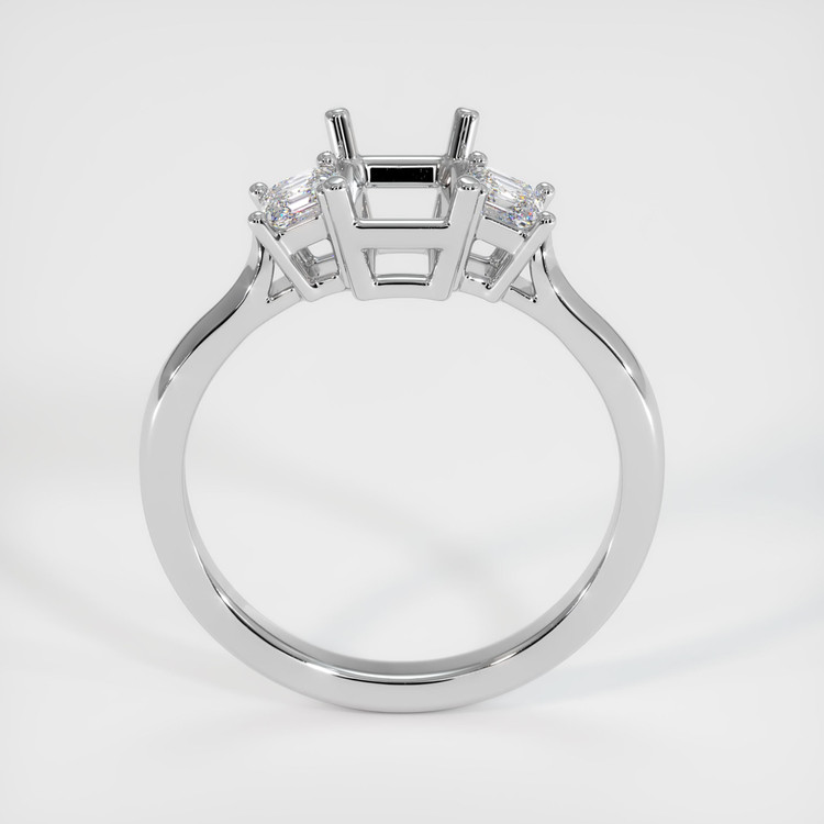 14K White Gold Three Stone Ring Setting