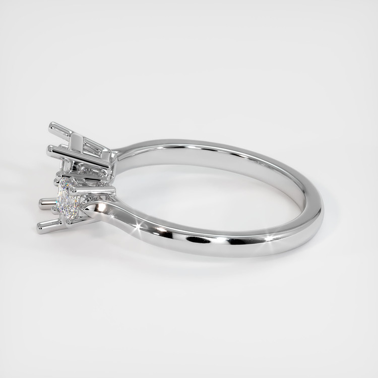 18K White Gold Three Stone Ring Setting