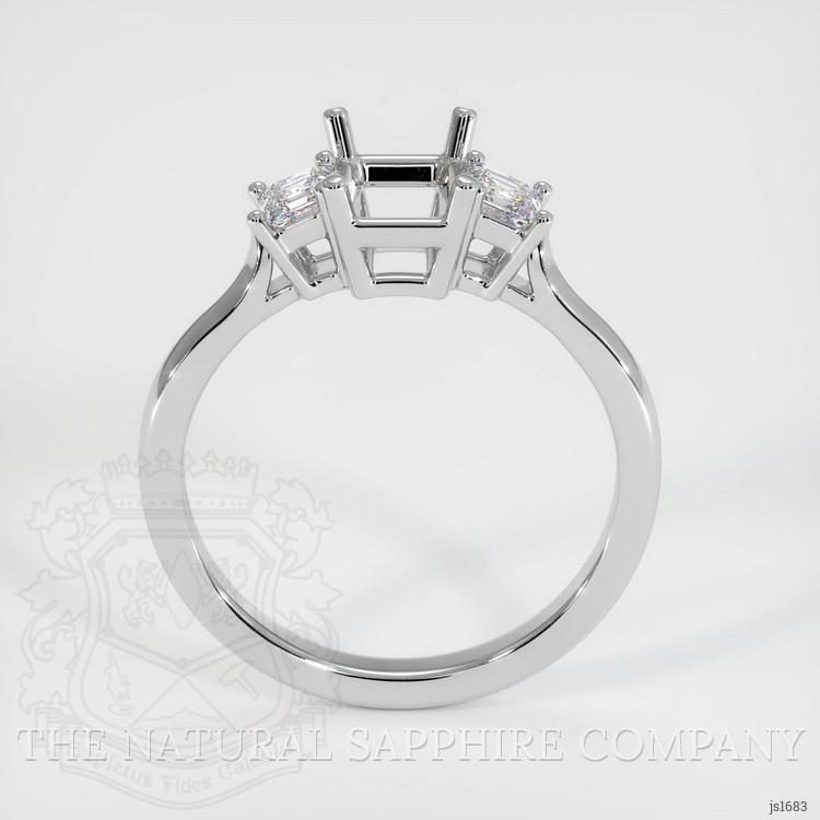 18K White Gold Three Stone Ring Setting
