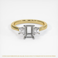 14K White & Yellow Three Stone Ring Setting Image