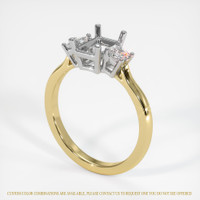 18K White & Yellow Three Stone Ring Setting Video