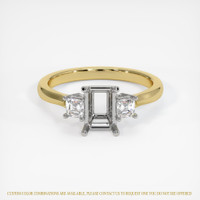 18K White & Yellow Three Stone Ring Setting Image