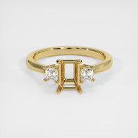 10K Yellow Gold Three Stone Ring Setting Image