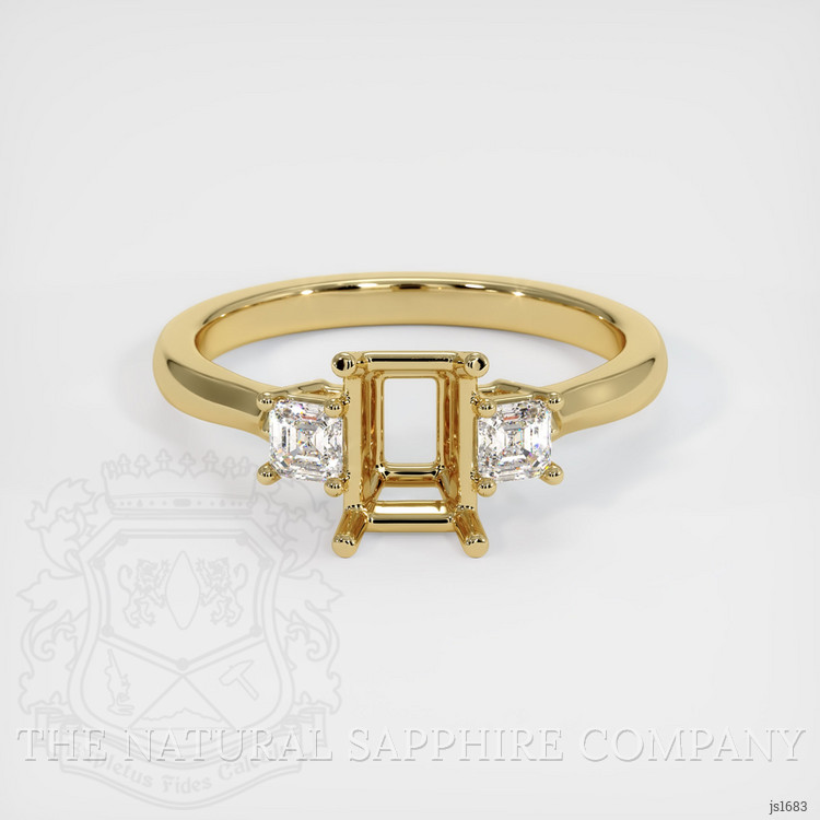 10K Yellow Gold Three Stone Ring Setting