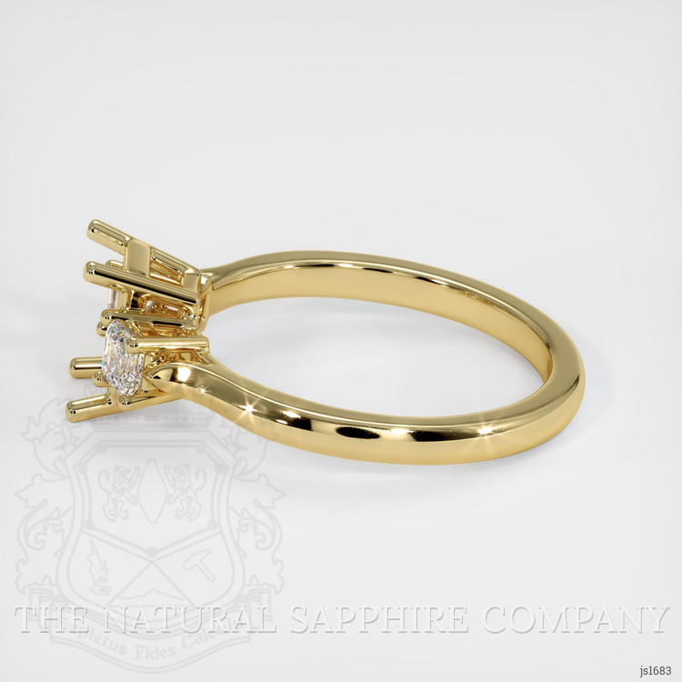 10K Yellow Gold Three Stone Ring Setting