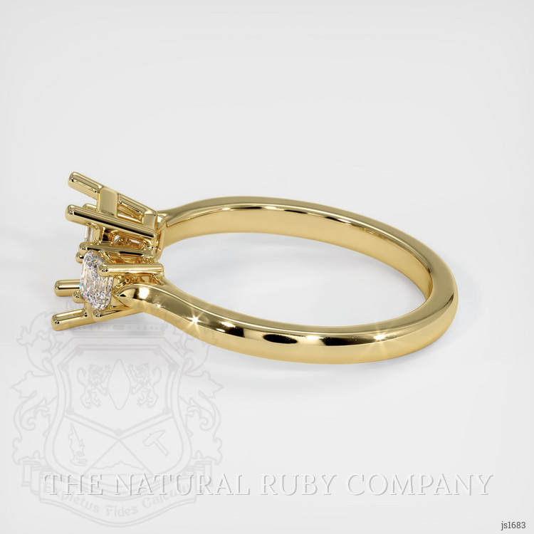 10K Yellow Gold Three Stone Ring Setting