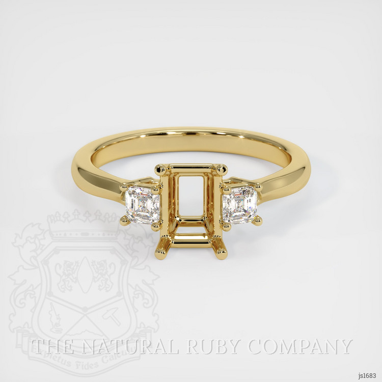 14K Yellow Gold Three Stone Ring Setting