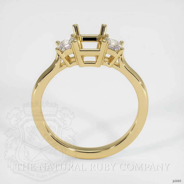 14K Yellow Gold Three Stone Ring Setting