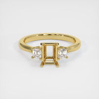 18K Yellow Gold Three Stone Ring Setting Image