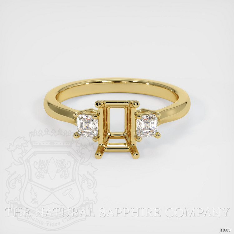 18K Yellow Gold Three Stone Ring Setting