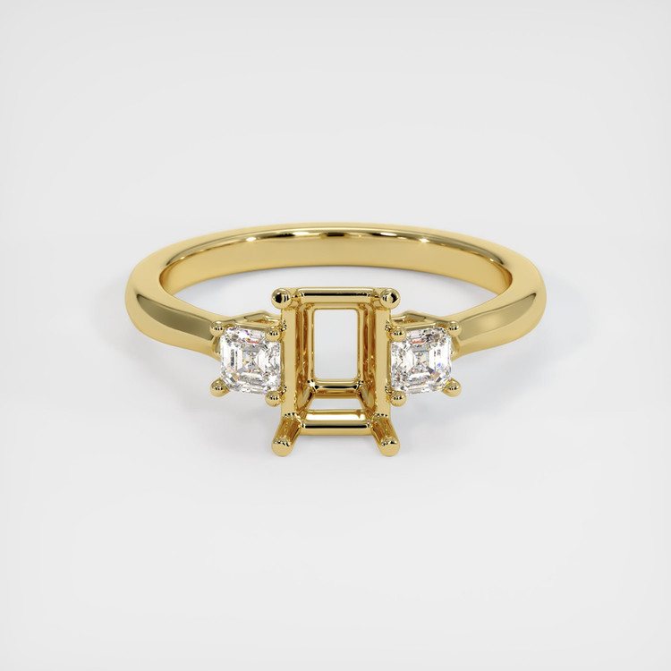 18K Yellow Gold Three Stone Ring Setting