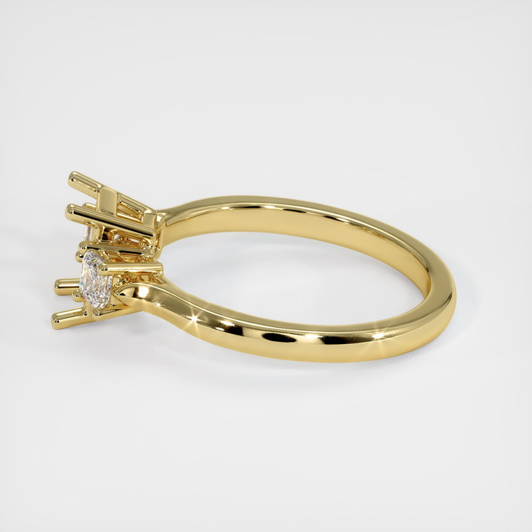 18K Yellow Gold Three Stone Ring Setting