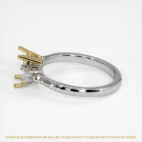 14K Yellow & White Three Stone Ring Setting Image