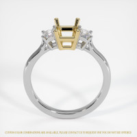 14K Yellow & White Three Stone Ring Setting Image