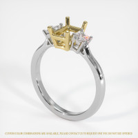 18K Yellow & White Three Stone Ring Setting Video