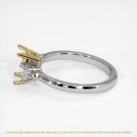 18K Yellow & White Three Stone Ring Setting Image