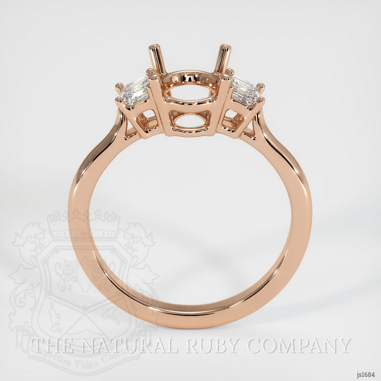 18K Rose Gold Three Stone Ring Setting